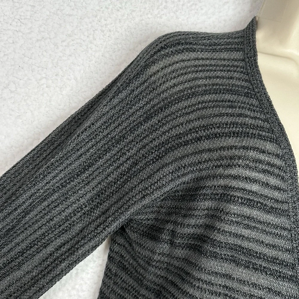 Eileen Fisher Gray Merino Wool Blend Wrap Style Cardigan Top Size‎ S Minimalist
